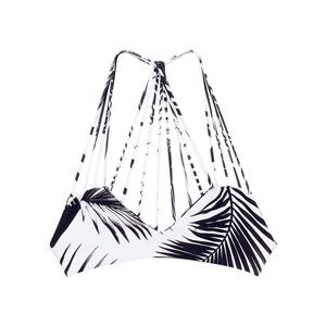 Mikoh Bayans Top in Black and White Palm Leaf